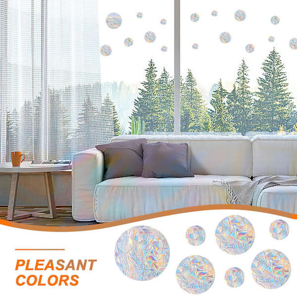 3 set fönsterdekaler runda dekaler prisma fönsterdekoration utsökta fönsterdekaler larm anti-fågelkollision fönsterdekal DIY Round