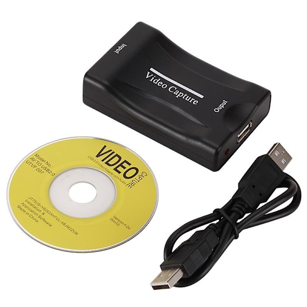 USB 2.0 SCART Högkvalitativ Videoupptagning Spel Live Streaming Inspelningsbox