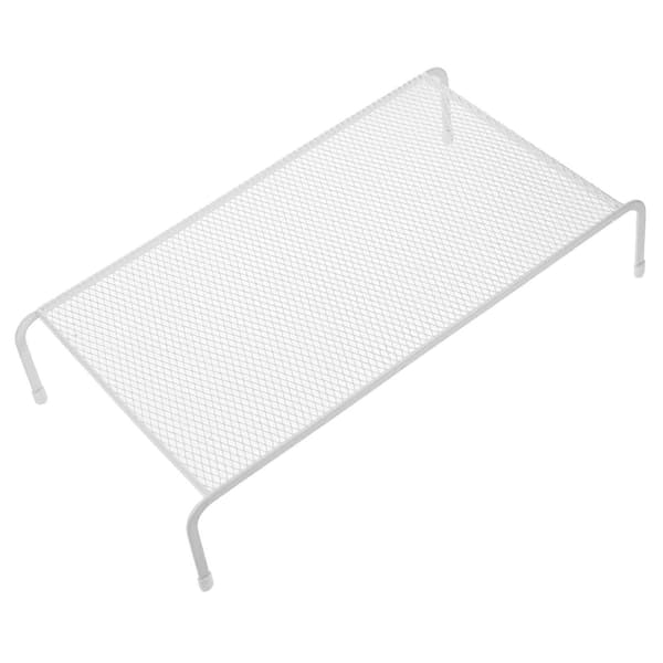 Skærm Stand Jern Computer Opbevaringsstand Desktop Skærm Riser Løfte Stativ[D] White 34X20CM