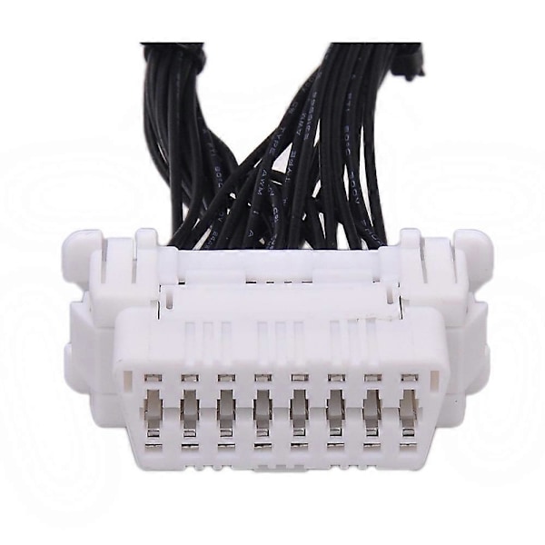 30 CM OBD2 J1962 Y 16-polet Splitter Forlængerledning Bilforlængerkabel Adapter White and Black