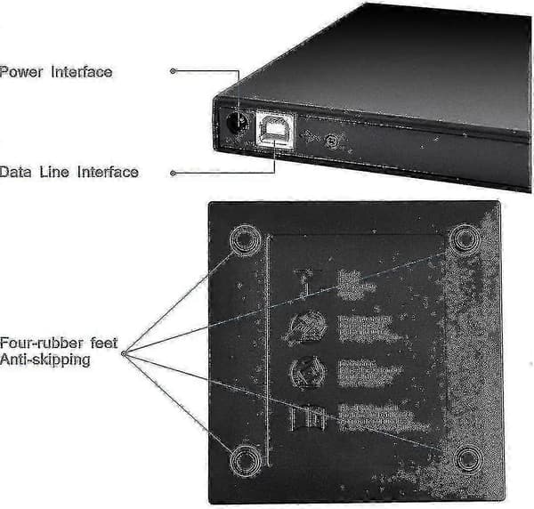 Extern Cd Dvd-enhet, Blingco Usb 2.0 Slim Protable Extern Cd-rw-enhet Dvd-rw Brännare Skrivare Spelare För Laptop Notebook Pc Desktop Compute[D]