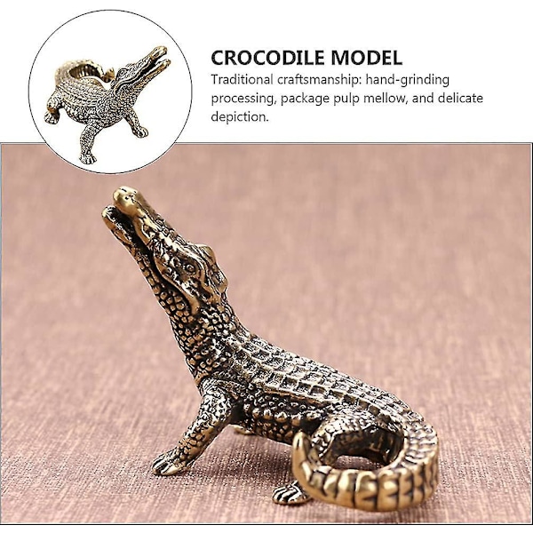 Krokodillefigur Dyreskulpturer og Statuer Akvarium Ornamenter Feng Shui Statue Hjemmedekor - q36/YY