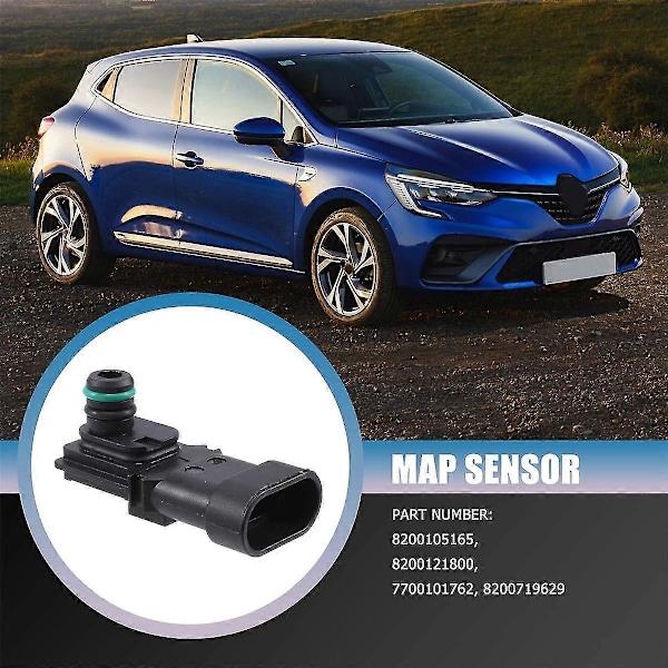 8200121800 8200105165 7700101762 MAP-sensor för Renault Clio Espace Kangoo Megane Scenic Laguna Logan Thalia 1.2 black