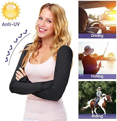 UV Shield Sjal Armærme Sort og Hvid, Størrelse[D]
