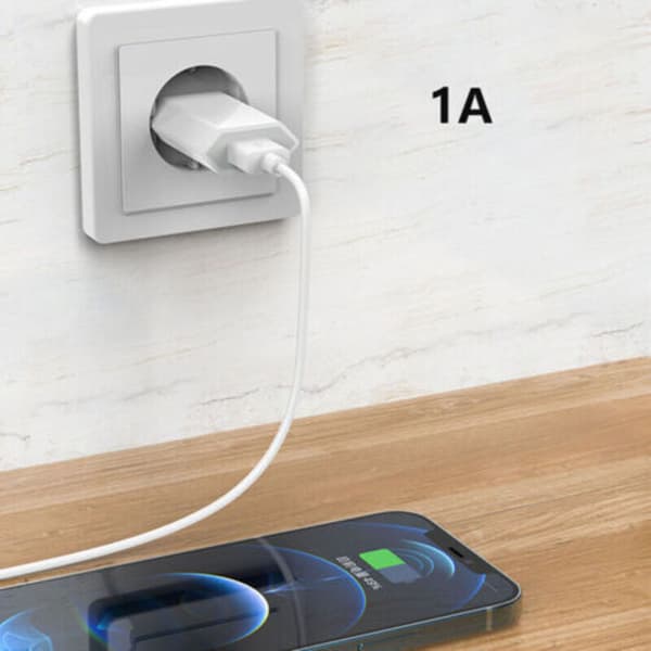 (2-pack) USB-snabbladdare Universal Pluggadapter (5W 5V 1A) Resevänlig Kompatibel med iPhone Apple Samsung Galaxy Pixel Nexus Huawei Xiaomi Blanc 0.3 kg