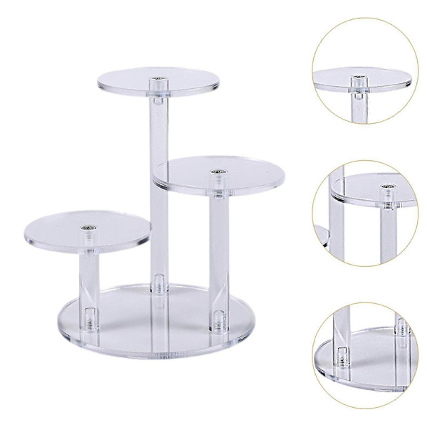 Rund Akryl Display Riser Stand til Samlerobjekter Små Kager Mini Figurer[D] Clear as described