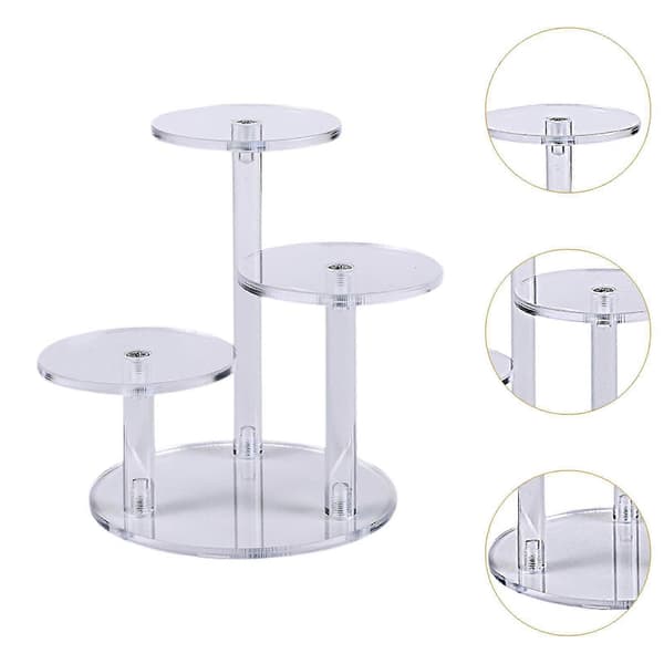 Rund Akryl Display Riser Stativ for Samleobjekter Små Kaker Mini Figurer[D] Clear as described