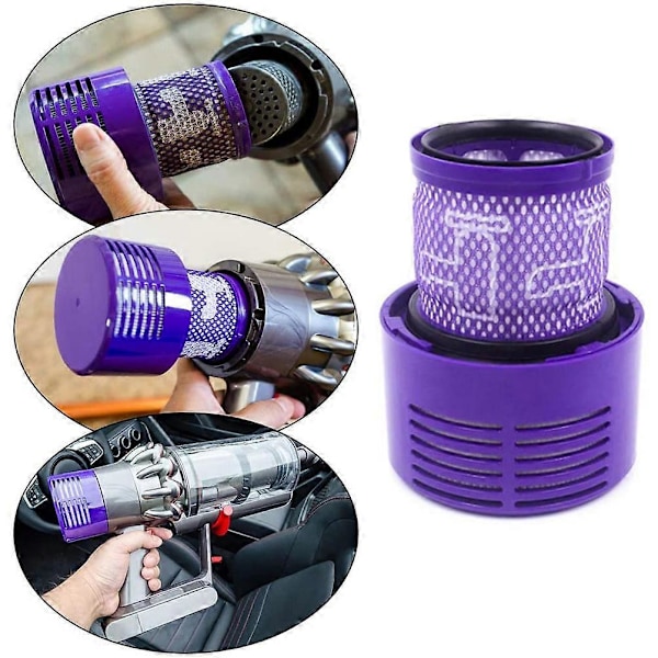 3-pakning HEPA erstatningsfiltre V10 for V10 SV12, del nr. 969082-01, vaskbare og gjenbrukbare purple