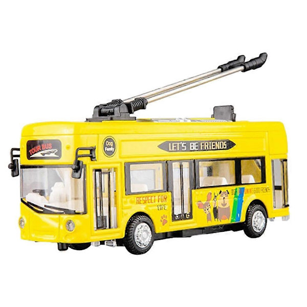 1:50 Metalliseos Bussimalli Lontoo Yksittäinen Raitiovaunubussi Ajoneuvot Auto Lelu Valo- ja Äänikokoelmilla[D] Yellow