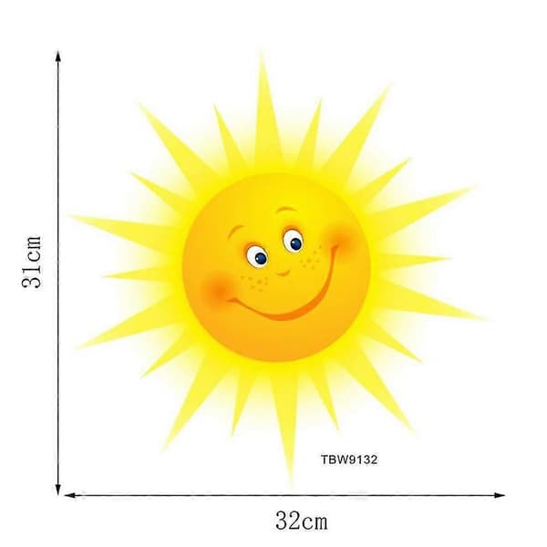 Smilende Sol Vægmærke Til Stue Soveværelse Børneværelse[D]