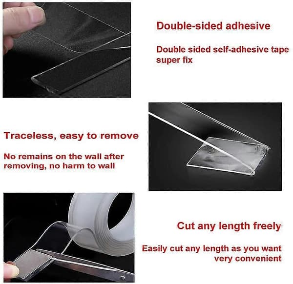 Genanvendelig dobbeltsidet nanotape 5 m[D]