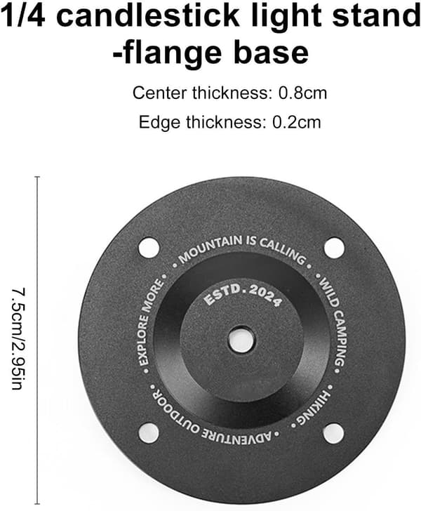 Avtakbart campinglysstativ – Lampebase | Bærbar lampeholder i aluminiumslegering for fiske, hage (D)