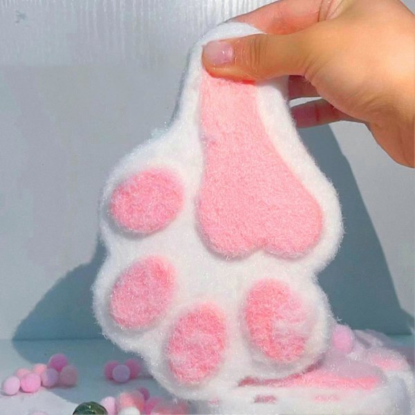 Håndlavede Taba Squishy Store Kattepote Silikone Klemmelegetøj til Stresslindring, Kattepote Kæmpe Pote Squishy Sensorisk Legetøj til Angst & Afslapning [D] Black