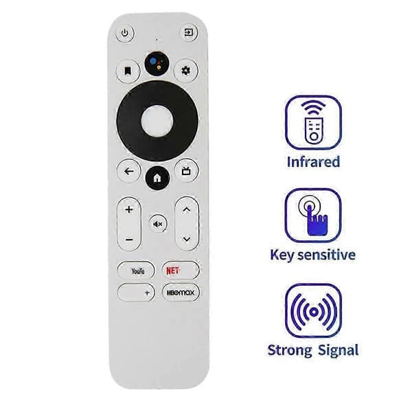 Erstatningsstemmefjernbetjening til KM2 KM2 PLUS Android 4K UHD TV-boks Bluetooth-stemmefjernbetjening[D] White