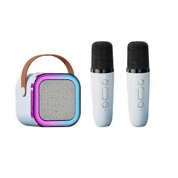 Bærbar K12 Bluetooth Karaokehøjttaler med 2 Trådløse Mikrofoner Blue