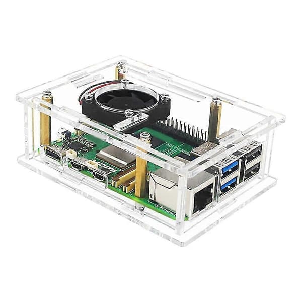 Akryl Etui Transparent Etui til Pi 5 B[D] Transparent