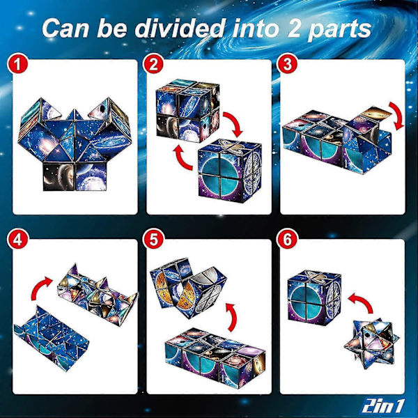 Star Cube Magic Cube 2 I 1 Set, Yoshimoto Cube Infinity Magic 3D Pussel Kuber, Hjärnutvecklingspusselspel För Barn Och Vuxna[D]