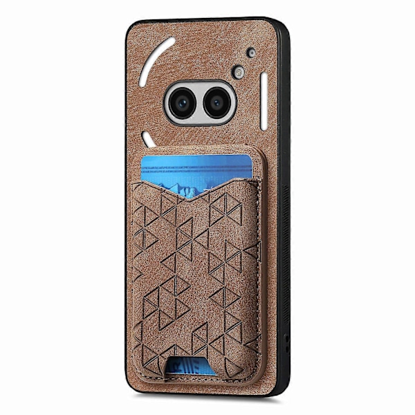 Til Nothing Phone (2a) Etui med Præget Mønster, Kortholder, Støttefod, Læder Bagcover [D] Multicolor Style F