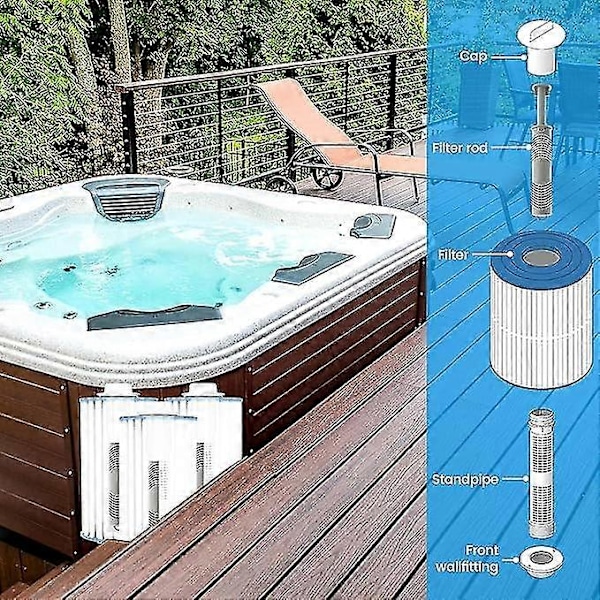 2-pakks sølvionpatron for spa og boblebad, 9\" x 1,35\"