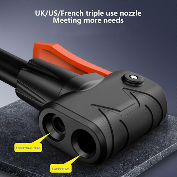 Bärbar cykelpump med dubbel ventilmunstycke[WSY] Black