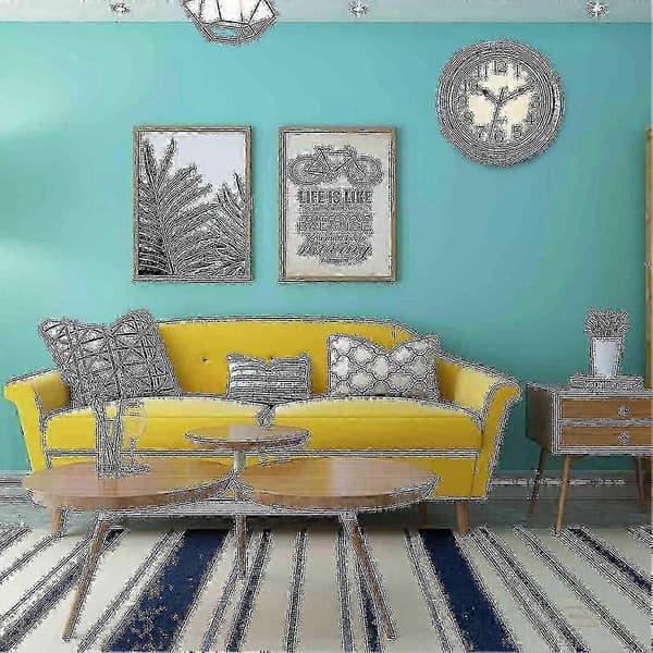 Tyst Klocka Utan Tickande Retro Kvarts Vu00e4ggklocka (30 cm)[D] Blue