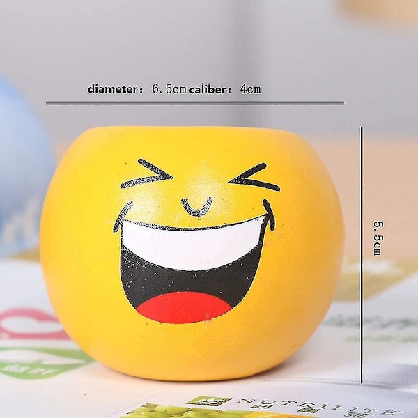 Keramiska Smiley-uttryck Cartoon Blomkrukor Succulent Blomkrukor 6 stycken