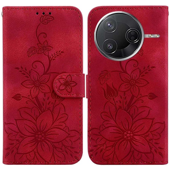 Til Xiaomi Poco F7 Pro 5G F7 Ultra 5G Redmi K80 Pro 5G K80 5G Etui Lily Blomst Præget Læder Telefon[D] Multicolor Red