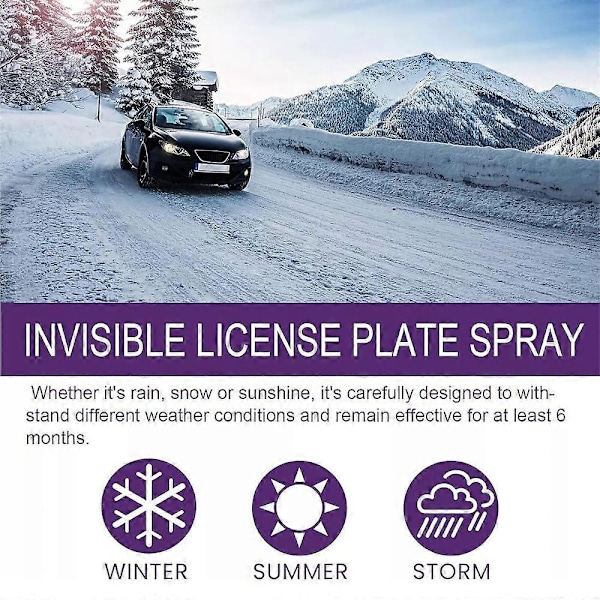 Usynlig Nummerplade Spray, Nummerplade Reflekterende Spray 1pc