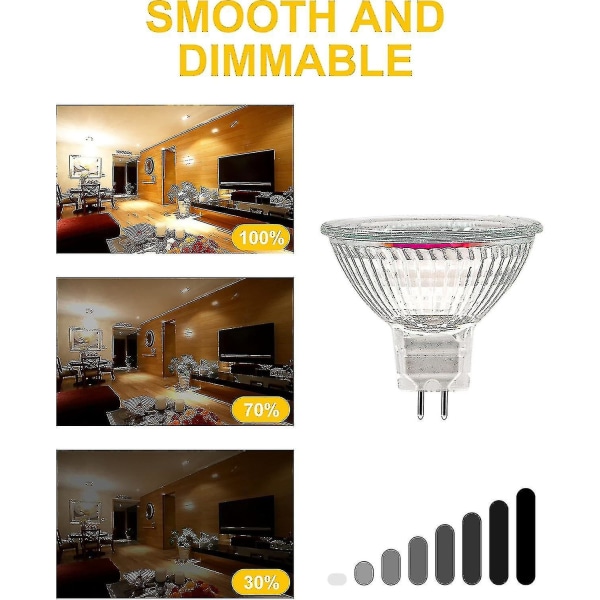 Mr16 Spot Light Bulb, 12v 35w Light Bulb, Gu5.3 Light Bulb Dimmable , 2 Pin Halogen Light Bulbs Warm White 2700k, Pack Of 12 (mr16-35w-12p) [kk]