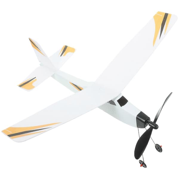 1 Set Gummibandsdriven Flygplan Modell DIY Montering Flygplan Leksak Barn Utomhusleksak[D] Orange 40.00X30.00X8.00CM
