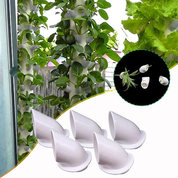 5 st Kolonnplanteringskopp DIY Hydroponisk Koloniseringskoppar Växtodlingskrukor[D] White 5Pcs