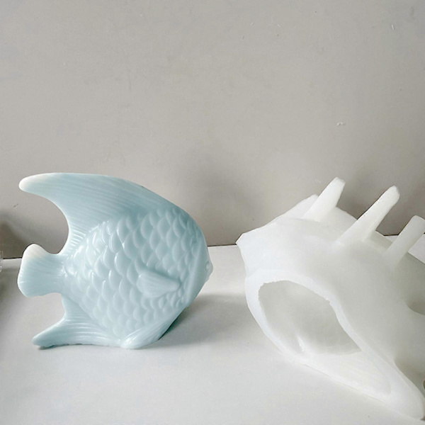 3D Liten Fisk Ljusform Silikon DIY Aromaterapi Form för Handgjord Gips[D]