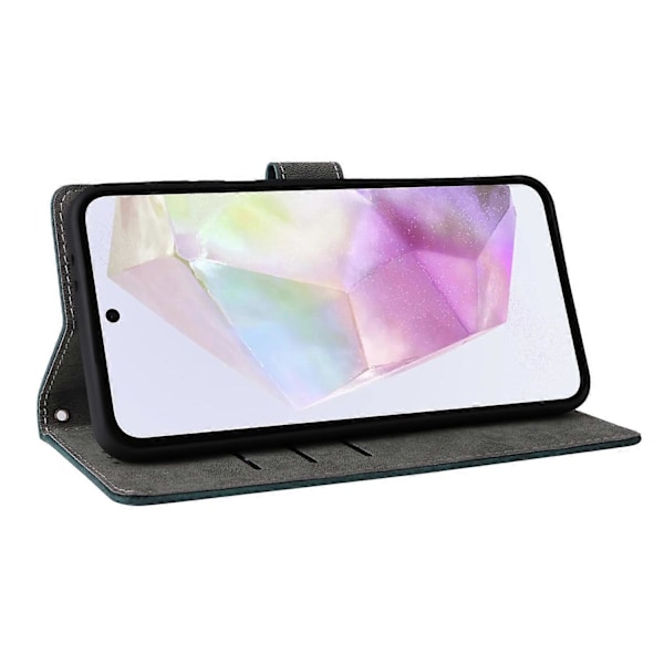 Til Samsung Galaxy A56 5G Wallet Case RFID-blokering PU Læder Cover Stativ View -[D] Multicolor Green
