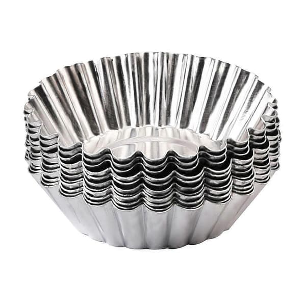 Kageforme Æggetærteform Aluminiumlegering Multifunktionelt Bageudstyr 66 Sæt[D] Silver 7X2CM