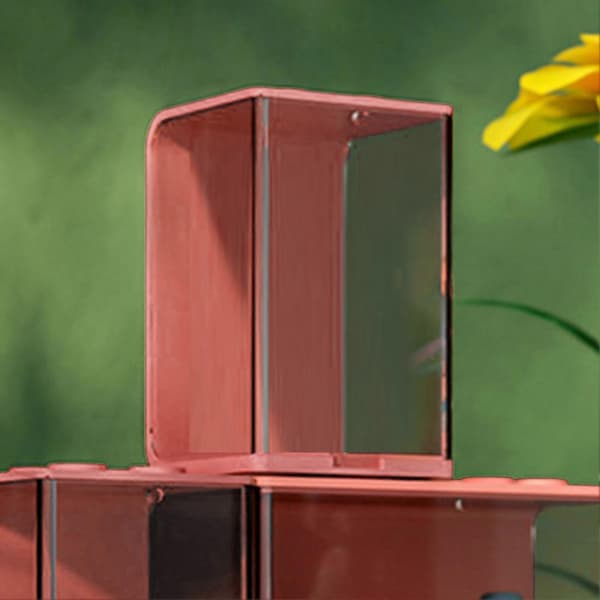 Dockskåp ABS Transparent Stapelbar Klar Displaybox Leksaksförvaringsställ för Minifigurer Samlarobjekt[D] Small Red