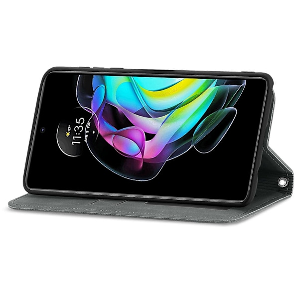 Fodral för Motorola MOTO Edge 20 Magnetisk Stängning Läder Plånboksfodral Housse Etui Stötsäker - Grön