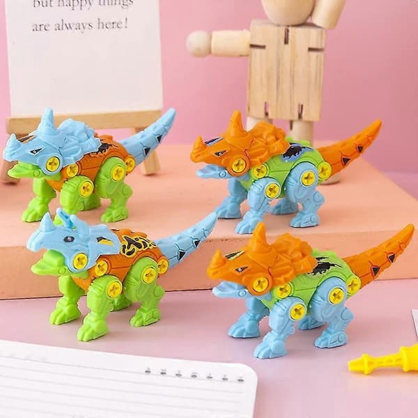 Barn DIY Pussel Monterad Dinosauriemodell Transformera Leksaker Barn Pojkar Flicka Presentförpackning för 3-6 År[D] random 1 pcs