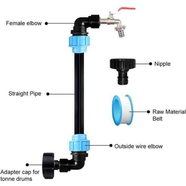 3/4\" vattenåtervinningsventil, mässingskoppling, för 1000L IBC-tank Multicouleur 0.05