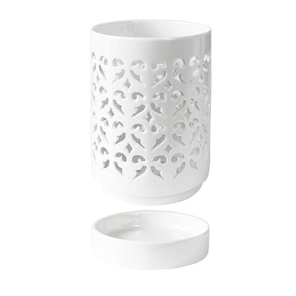 Orkidépotter med Huller, 4 Tommer Keramik Orkidépotte til Ompotning, Blomsterpotte Indendørs Udendørs White
