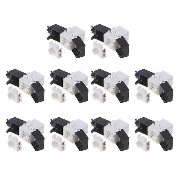 CAT6 RJ45 LAN Socket Keystone Jack for Internett Nettverk Plugg Veggpanel 10 stk [D]