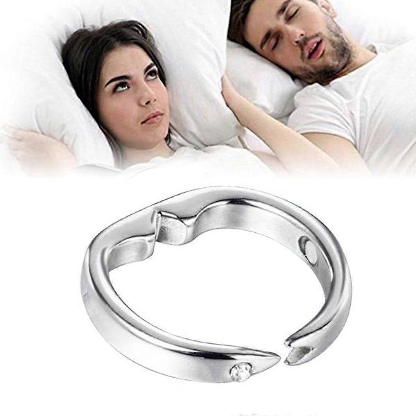 1 st Silver Anti Snark Ring för Snarkanordning Fingerring[D]