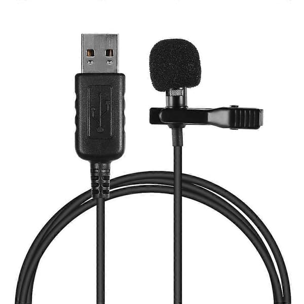 Mini Lavalier Clip-on Kondensatormikrofon med USB-plugg for datamaskin PC Laptop[D]