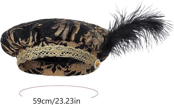 Renessansehatt – Middelalderhatt | Middelaldertilbehør for menn med en autentisk flat cap-stil (D)
