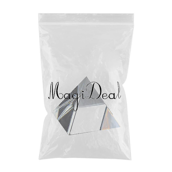 100mm Klar Kristallglas Pyramid Prisma Hantverk Staty Heminredning Pappersvikt