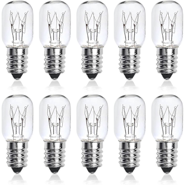 10-pack 25W SES E14 Små Edison-skruv Pygmé Glödlampor, Dimbara T22 Klar Glödlampa Ugnlampa Himalayansaltlampa Apparatlampa Kompatibel