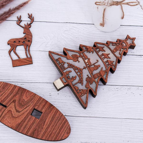3D Juletræs Nativity Scene Bogdisplay med Nativity Sæt Lys[D]