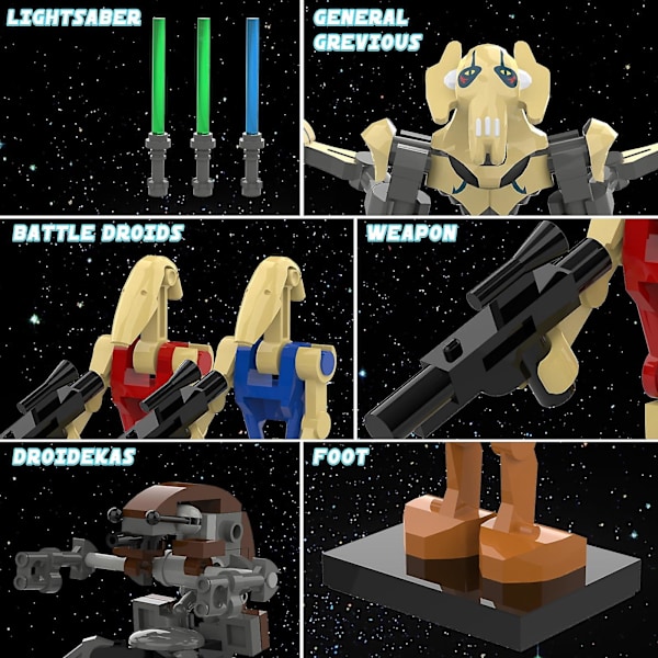 28 stk. Star Wars Minifigurer Battle Droids Byggeklodser Sæt General Grevious Droideka Battle Army Droids Actionfigurer