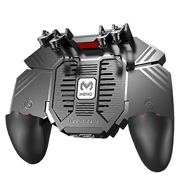 MEMO AK77 Peliliipaisin Puhelimen Jäähdytystuuletin Peliohjain Pubg-ohjain Tuulettimella Pubg Mobile Liipaisin Joystick (4000 mAh) [D] Photo color
