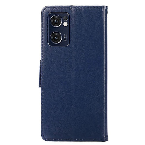 Magnetiskt stängande plånboksfodral i PU-läder för Oppo Find X5 Lite Smartphone Dark Blue
