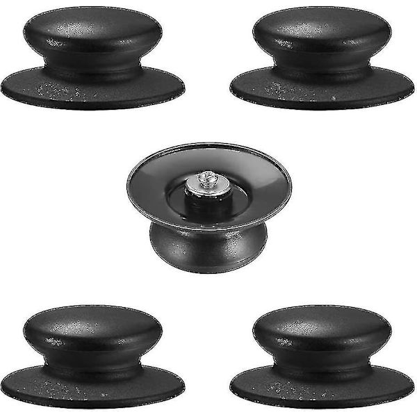 5-pakks Pottelokkhåndtak Knopp Bakelite Rundt Koker Universal Pottelokk Håndtak Varmebestandig